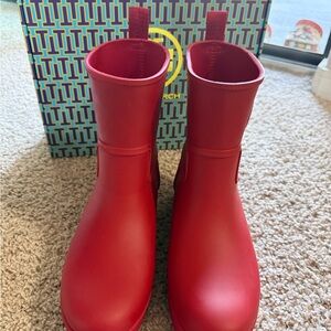 Tory Burch Red Short Rain Boots